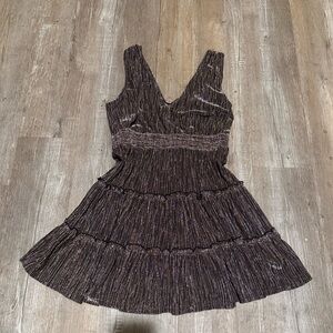 Audrey Black and Silver Mini Dress